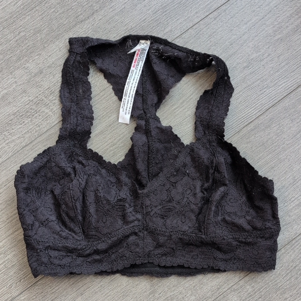 Free People Galloon Racerback Bra In Black Small